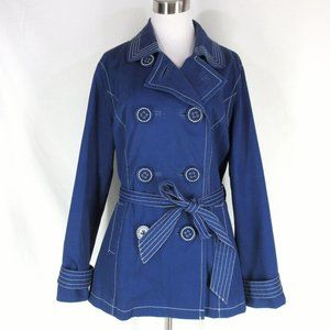 BODEN Double Breasted Short Trench Coat Jacket 14